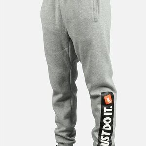 Nike Gray Just Do It Fleece Joggers - Size Large